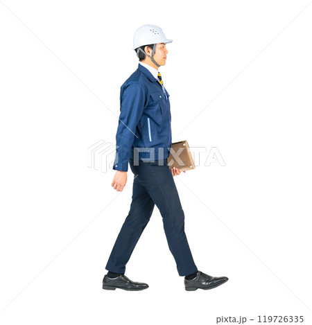 歩く男性作業員 手作業で精密に切り抜いた背景透過全身写真PNG 歩く男性作業員 手作業で精密に切り抜いた背景透過全身写真PNG 119726335