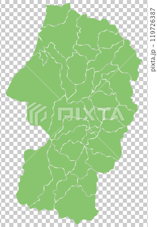 分割できる山形県地図 分割できる山形県地図 119726387