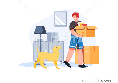 Man Doing Preparation To Move House 119726411