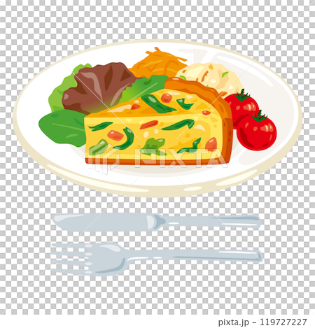 Assorted quiches on a plate Assorted quiches on a plate 119727227