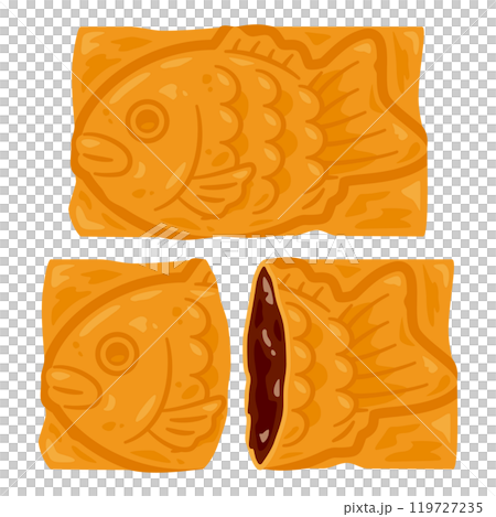 チョコレートクリーム入りのクロワッサン鯛焼きセット 119727235