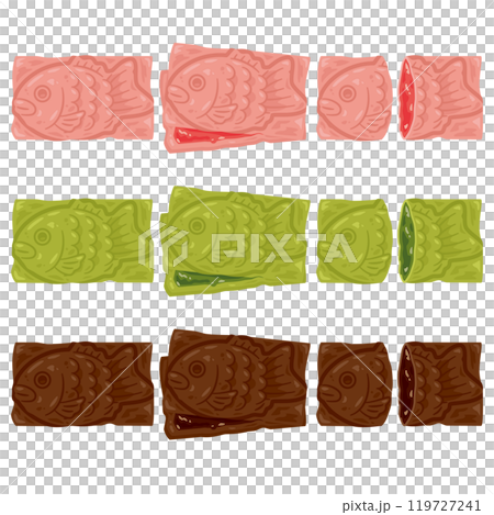 Colorful croissant taiyaki set Colorful croissant taiyaki set 119727241