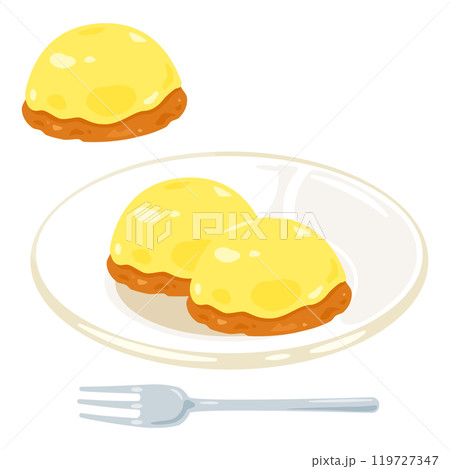 皿に盛られたレモンケーキセット 皿に盛られたレモンケーキセット 119727347