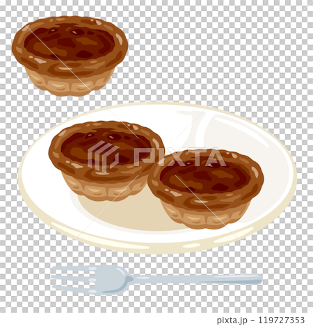 Chocolate tart set on a plate 119727353