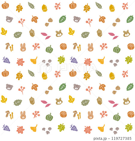 カラフルな秋のアイコンの背景素材 119727385