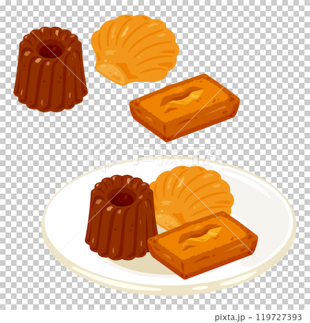 Set of baked goods on a plate 119727393