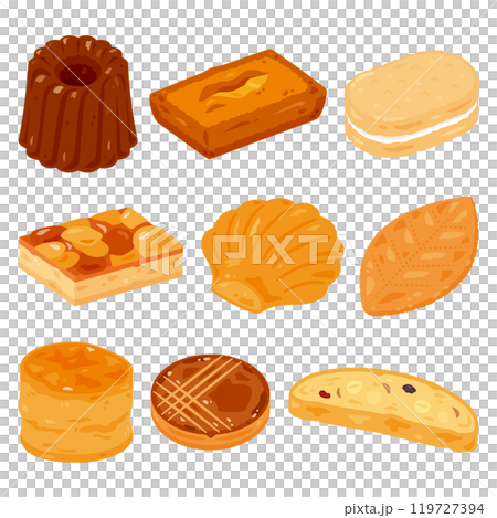 Assorted baked goods set 119727394