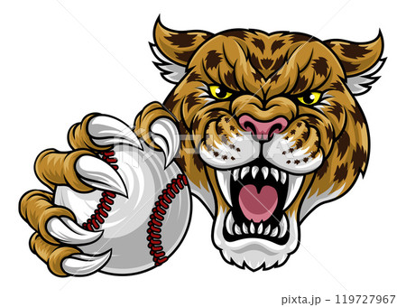 Jaguar Leopard Cheetah Panther Baseball Mascot 119727967