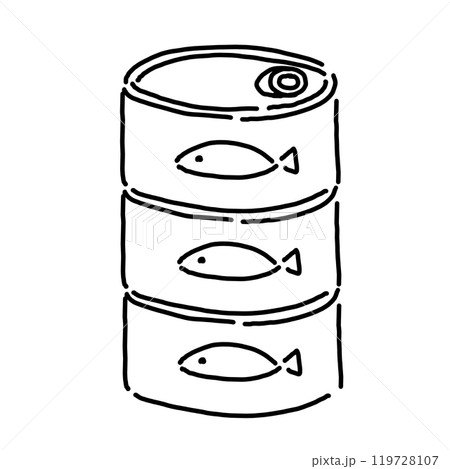 シンプルな魚の缶詰のイラスト 119728107
