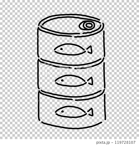 シンプルな魚の缶詰のイラスト 119728107