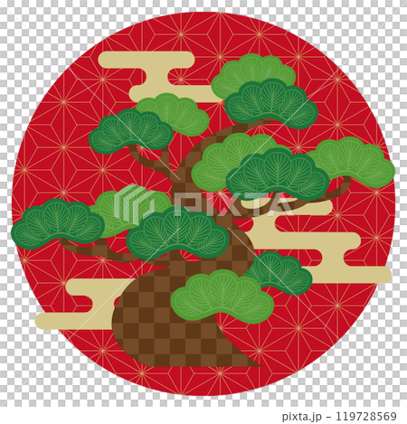 Auspicious pine tree vector illustration 119728569