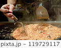 もんじゃ焼き　調理中　飲食店　04 119729117