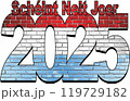 Happy New Year 2025 with Luxembourg flag inside 119729182