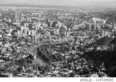 Aerial panoramic view from Mtatsminda Park of Tbilisi, capital of Georgia Aerial panoramic view from Mtatsminda Park of Tbilisi, capital of Georgia 119729608