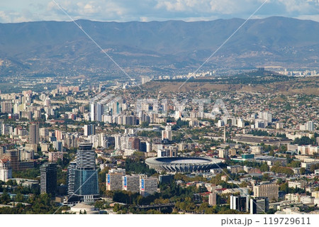 Aerial panoramic view from Mtatsminda Park of Tbilisi, capital of Georgia Aerial panoramic view from Mtatsminda Park of Tbilisi, capital of Georgia 119729611