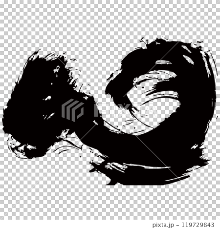 簡單的波 sumi-e 插畫素材向量 119729843