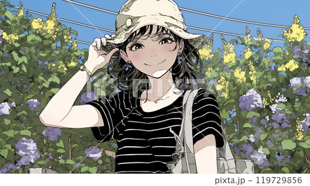 笑顔一杯の若い女性