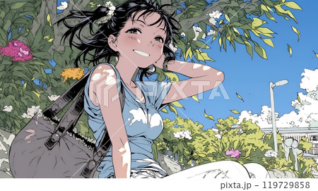 笑顔一杯の若い女性