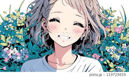 笑顔一杯の若い女性