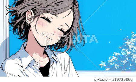 笑顔一杯の若い女性