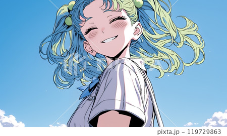 笑顔一杯の若い女性