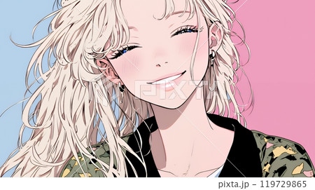 笑顔一杯の若い女性