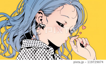 投げキッスをしている若い女性