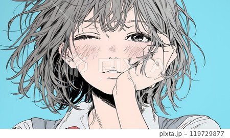 投げキッスをしている若い女性