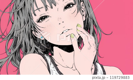 投げキッスをしている若い女性