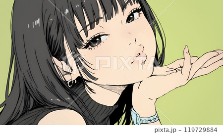 投げキッスをしている若い女性