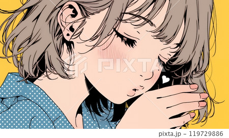 投げキッスをしている若い女性