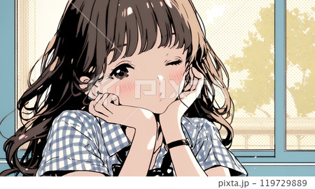 投げキッスをしている若い女性