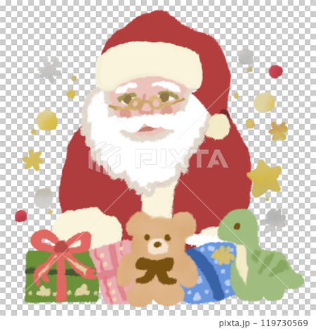 Santa Claus secretly delivering presents in the middle of the night Santa Claus secretly delivering presents in the middle of the night 119730569