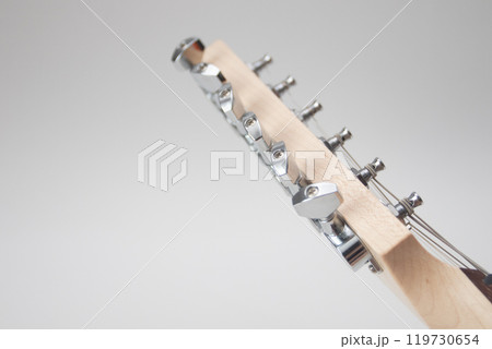 electric guitar neck on white background 119730654