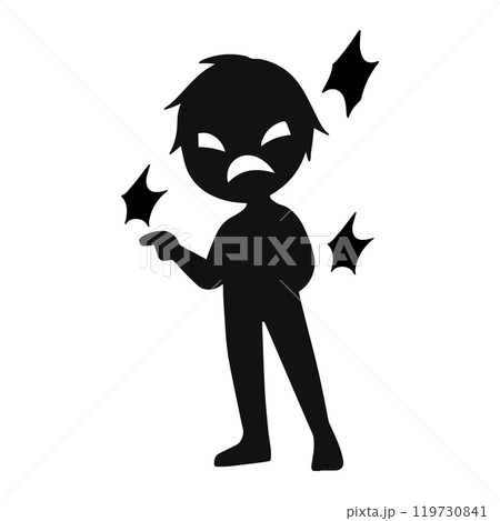 危険なことを喋る悪人イメージの黒いシルエットの人物素材 危険なことを喋る悪人イメージの黒いシルエットの人物素材 119730841