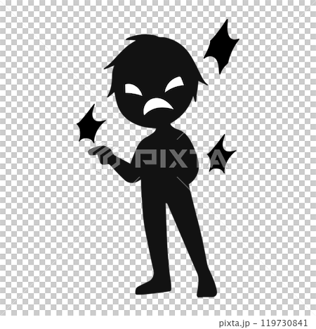 危険なことを喋る悪人イメージの黒いシルエットの人物素材 危険なことを喋る悪人イメージの黒いシルエットの人物素材 119730841