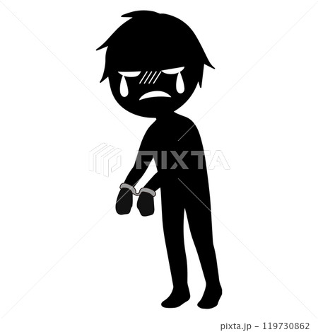 捕まった泣く悪人イメージの素材 捕まった泣く悪人イメージの素材 119730862