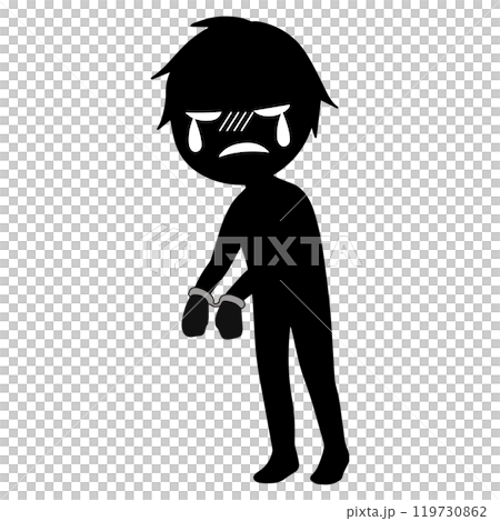 捕まった泣く悪人イメージの素材 捕まった泣く悪人イメージの素材 119730862