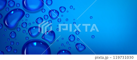 Blue background with clear water droplets pattern. Blue background with clear water droplets pattern. 119731030