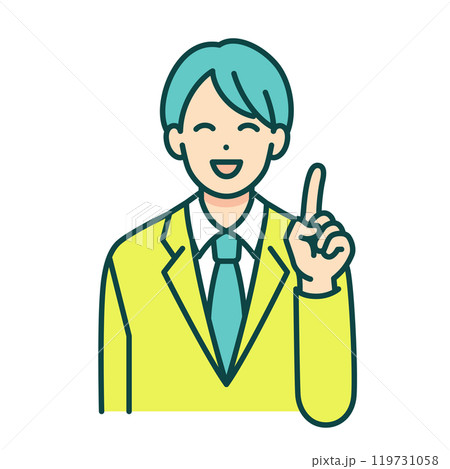 学生服姿の男の子が正面を向いて指を指す線画イラスト素材。 学生服姿の男の子が正面を向いて指を指す線画イラスト素材。 119731058