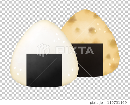 塩おむすびとおかかおむすびのセットのイラスト 塩おむすびとおかかおむすびのセットのイラスト 119731169