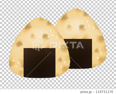 ふたつのおかかおむすびのイラスト ふたつのおかかおむすびのイラスト 119731170