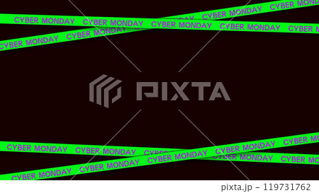 3d red ribbons for Black Friday sale on dark brick wall background. Crossed ribbons. Graphic elements for big sale. Vector illustration. 119731762