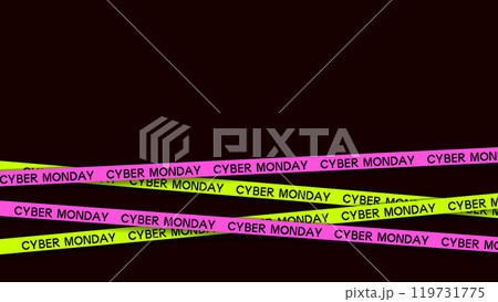 3d red ribbons for Black Friday sale on dark brick wall background. Crossed ribbons. Graphic elements for big sale. Vector illustration. 119731775