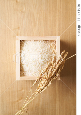 升に盛ったお米 119731916