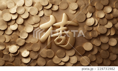 Traditional Chinese Calligraphy Symbolizing Fortune and Prosperity 119731982