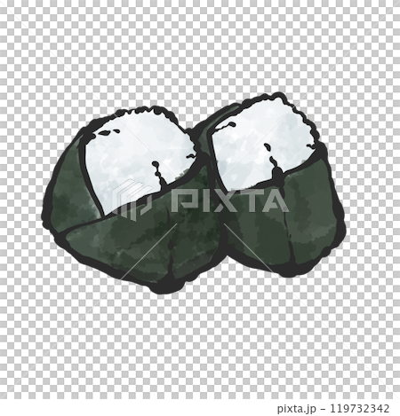 Hand-drawn illustration of rice ball Hand-drawn illustration of rice ball 119732342