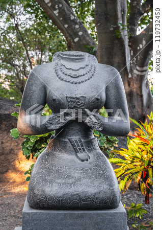 Buddhist statue of a female deity in park at pagoda at the Cham Towers in Nha Trang, Vietnam Buddhist statue of a female deity in park at pagoda at the Cham Towers in Nha Trang, Vietnam 119732450