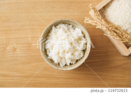 茶碗に盛ったご飯 119732615