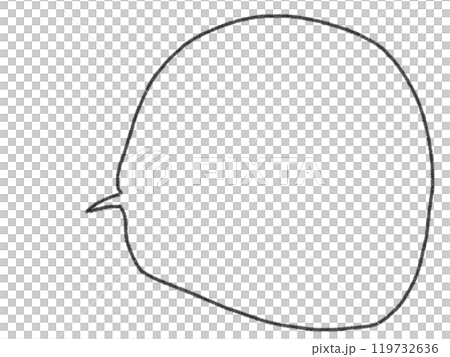 Pencil-drawing style line illustration of speech bubble 119732636